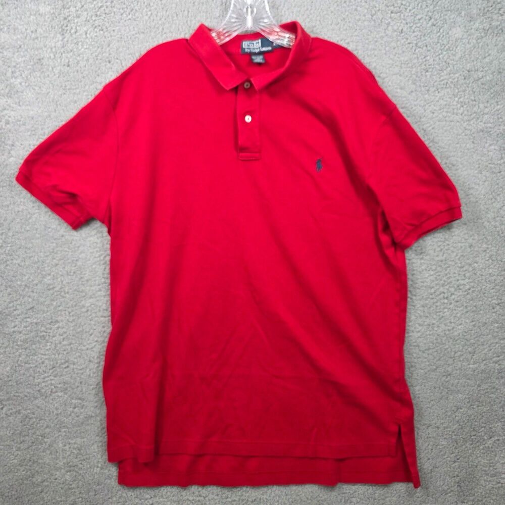 Polo Ralph Lauren Men's  Red Short Sleeve Cotton Polo Shirt Size 2XL